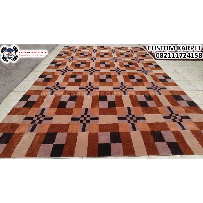 Gambar KARPET LANTAI CUSTOM MOTIF KOTAK-KOTAK WARNA COKLAT | CUSTOM BENTUK & UKURAN dari Cahaya Indo Surya undefined Tokopedia