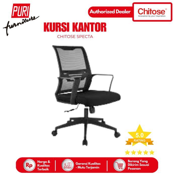 Gambar KURSI KANTOR CHITOSE SPECTA (FTK072) - Hitam dari Mebel Semarang Puri Furniture undefined Tokopedia