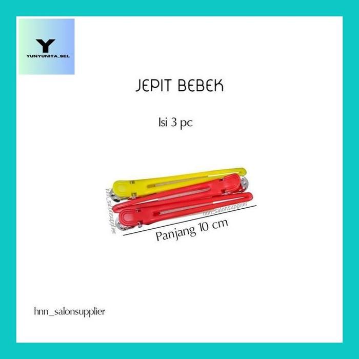 Gambar YUNYUN** JEPIT BEBEK GIGI PARTING ALAT RAMBUT SALON WARNA WARNI 6PC - 3pc dari Yunyunita-Sel undefined Tokopedia