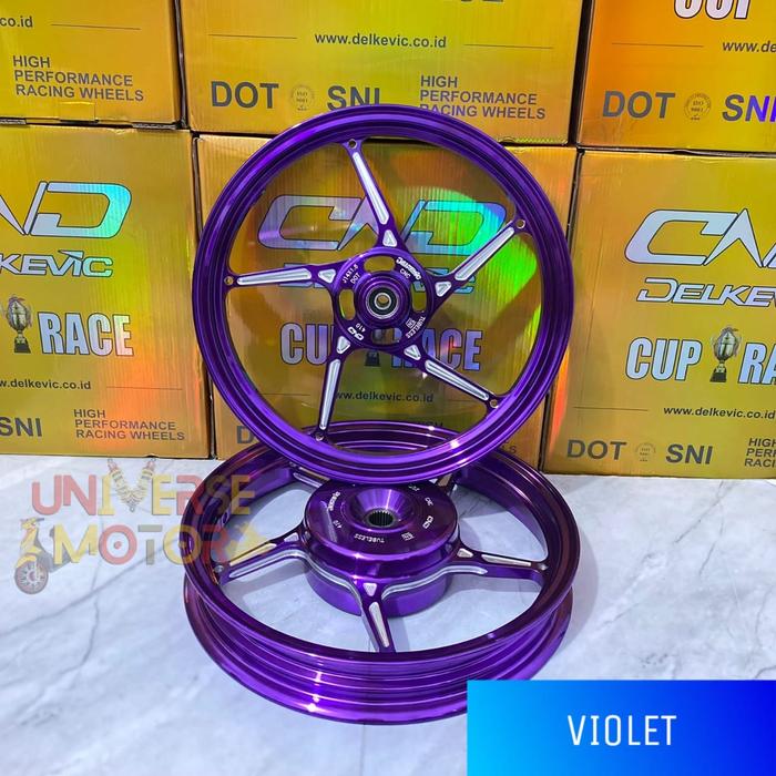 Gambar VELG DELKEVID D-55 MIO SPORTY MIO SMILE VARIO 125 150 BEAT SCOOPY VARIO 110 MIO SOUL FINO 115 PALANG 5 DELKEVIC - Ungu-D55 NEW, MIO SPORTY dari SHOP universal undefined Tokopedia