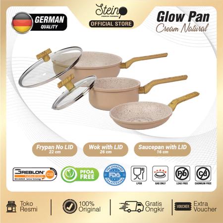 Gambar [TERBARU] STEIN COOKWARE GLOW PAN SET / PAKET GLOW PAN ORIGINAL TERMURAH Panci Masak by STEINCOOKWARE - Cream Natural dari Violet Superstore undefined Tokopedia
