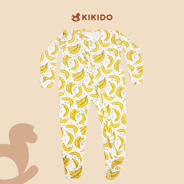 Gambar Baju Tidur Bayi -Kikido x Ayla Bonnie Tencel Zipper Sleepsuit - Banana, 0-6 Bulan/S dari Kikido undefined Tokopedia
