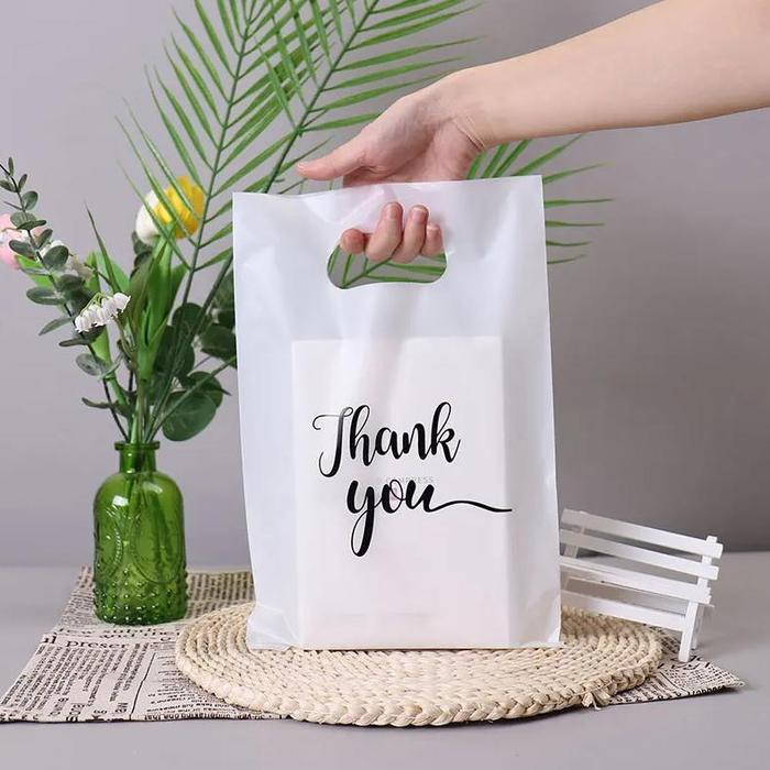 Gambar 50Pcs Reusable Plastic Thank You Bags Perfect Gifts Retail Shopping Party Bags Sturdy And Durable Longlasting Use - White, 20x25cm-50pcs dari Susilawati-Store_NEW undefined Tokopedia