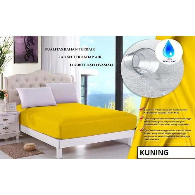 Gambar Spray Sprei Waterproof Anti Air Ompol Import Motif Polos Aneka Warna | Seprei Waterprof Kasur Tidak Tembus Dan Bocor | Seprey Seprai Ukuran Single Double King 80 90 100 120 160 180 200 - Kuning, 90x200x20cm dari Babyy' shop undefined Tokopedia