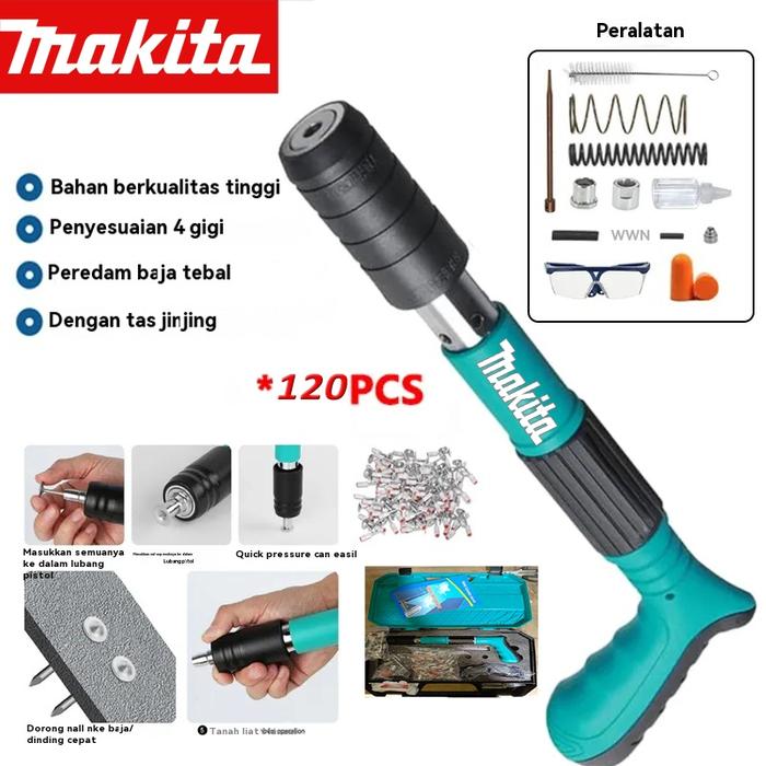 Gambar MAKITA Carstorm 5 Gears Manual Steel Nail Gun Fastening Gun Ramset Gun Alat Paku Tembak Rivet Tool Langit -langit Dinding Dinding - gun set+120pcs dari Bahtera Mandiri Store undefined Tokopedia