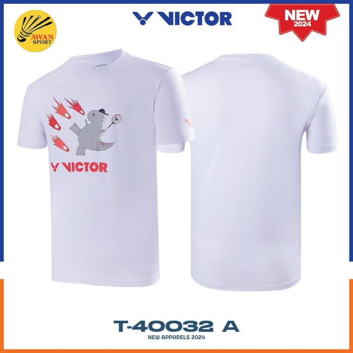 Gambar New Kaos / Baju / Jersey Badminton Victor T 40032 / T-40032 - Putih, S dari Awan Sport_NEW undefined Tokopedia