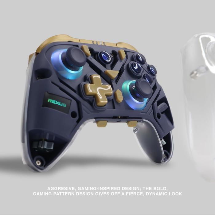 Gambar Game Pad REXUS 3Mode (Wireless Blueetooth & Wired) Gladius GX500 - Navy dari Gaming Plus Store undefined Tokopedia
