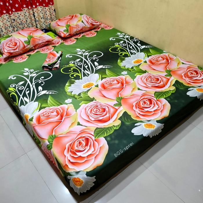 Gambar Sprei 160x200 Tinggi 30 cm Homemade - Sprei Motif 5 Kaki Tinggi 30 - Green Rose dari Gudang Aneka Sprei_NEW undefined Tokopedia