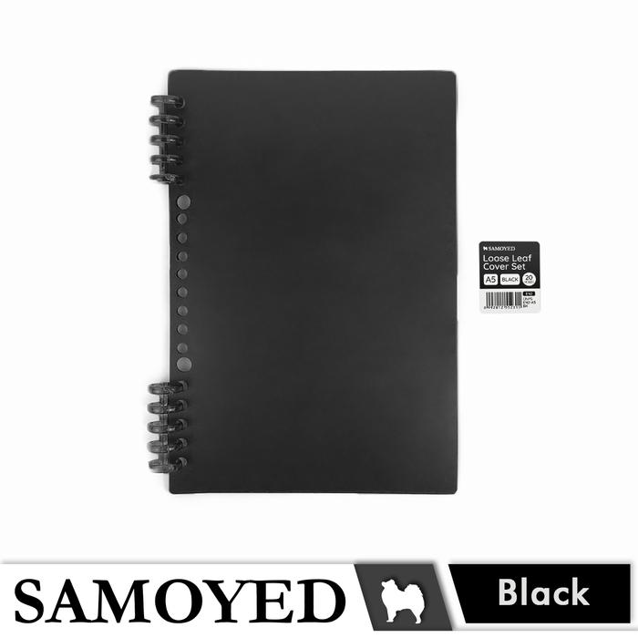Gambar Sampul / DIY Loose Leaf / Notebook Cover / Binder / Binding Rings Set A5 Samoyed CNPS-EN2-A5 - Black dari Stasio undefined Tokopedia