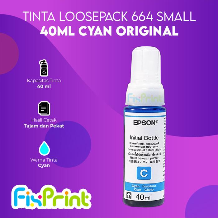 Gambar Tinta Original Epson 664 Botol T664 Printer L565 L1300 L120 L121 L360 - No Box Cyan dari FixPrint Indonesia undefined Tokopedia