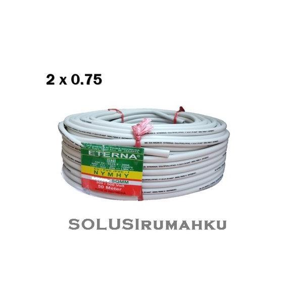 Gambar Jual 50 Mtr Kabel Bulat Serabut Eterna 2X0.75 Sni Nym Nyy Hy Rambut 2X0 75 . - Putih dari minhar undefined Tokopedia