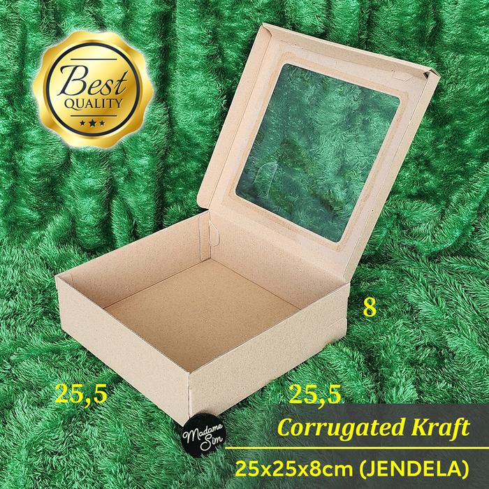 Gambar KOTAK KUE - CAKE BOX - DUS BOLU 25x25x8 CM - JENDELA dari Madame Sim undefined Tokopedia