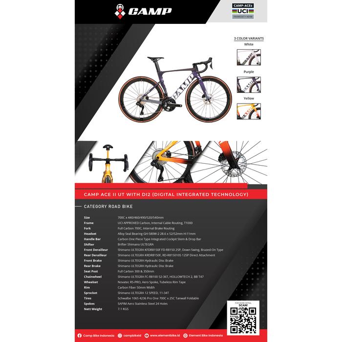 Promo SEPEDA BALAP / CAMP ROADBIKE ACE 2 UT - Purple, 46 Cicil 0% 3x ...