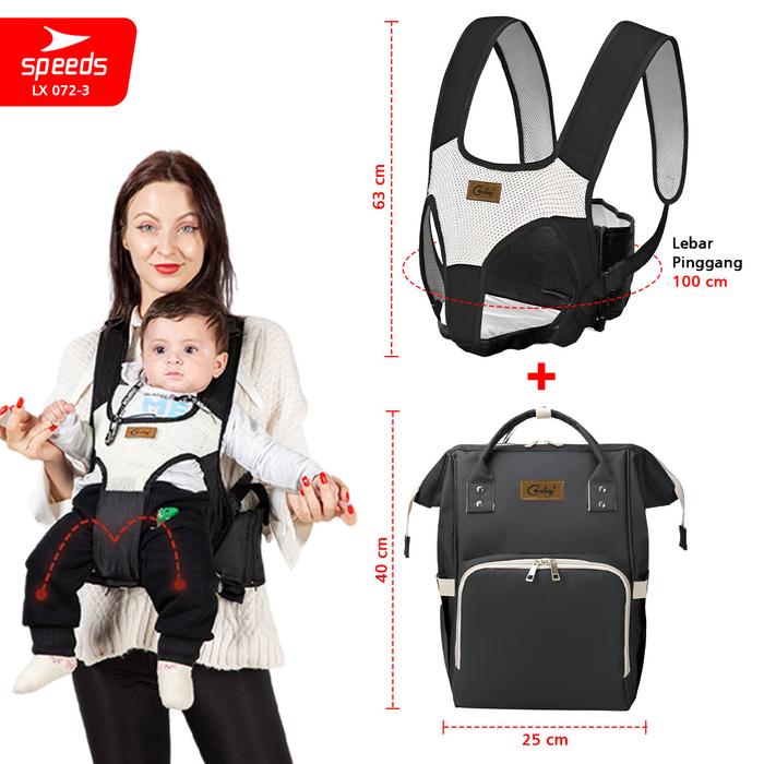 Gambar Gendongan Hipseat Bayi Baby Carrier Ransel Depan Bahan Nyaman 204-07 - 3 H+H dari Calary Toys undefined Tokopedia