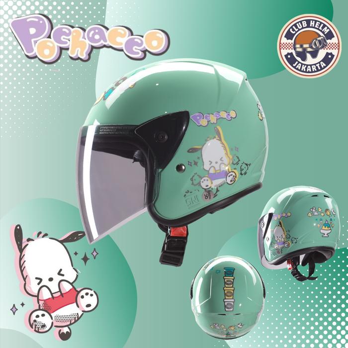 Gambar Helm Anak Junior Cewe Cowo Karakter Pochacco - Pochacco Green, M dari CLUB HELM JKT undefined Tokopedia