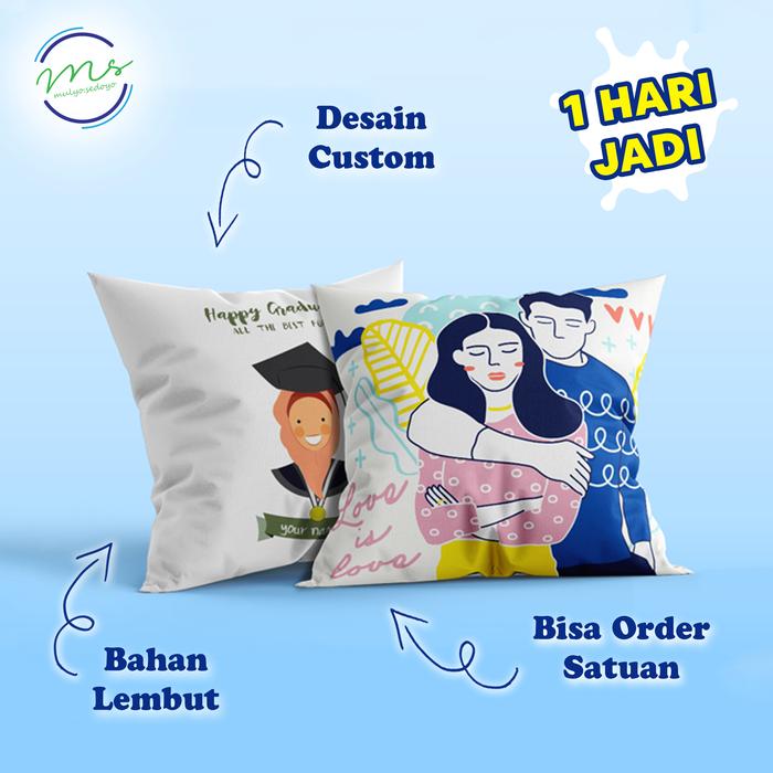 Gambar Bantal Foto/Custom Foto Printing - Print Custom Bantal Sofa Print / Printing Foto Souvenir Hadiah - 25x25 cm, 1 pcs dari MS Digital Printing undefined Tokopedia