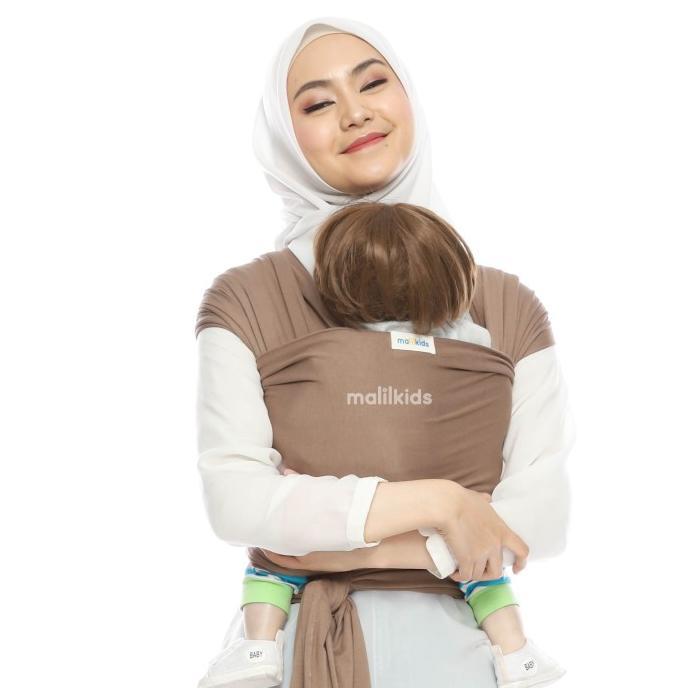Jual Malilkids Gendongan Bayi Stretchy Wrap Basic Choco Jakarta