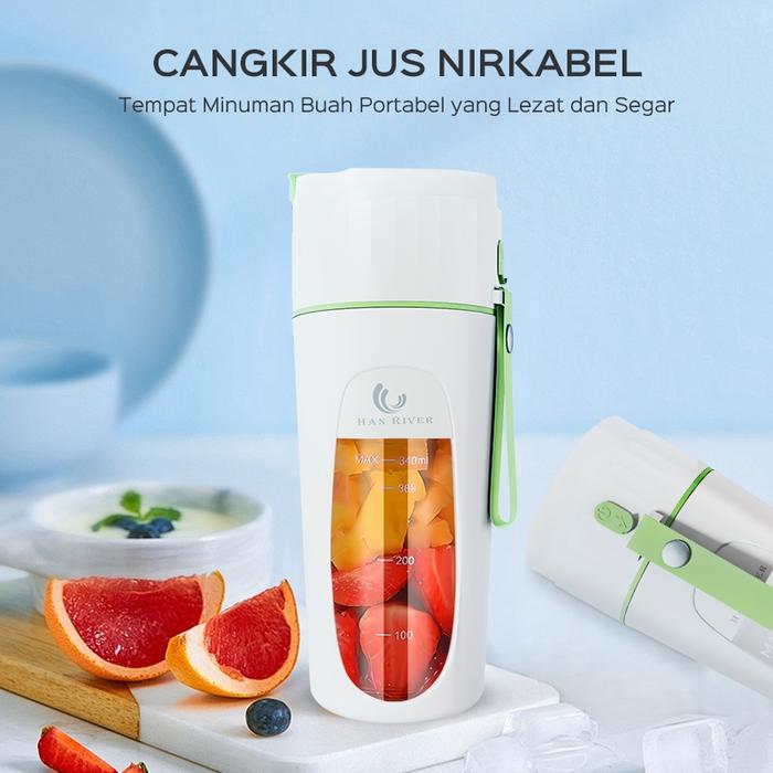 Gambar Han River Blender Portable 340ML Mini Juice Gelas Kaca (HRJC02GN) - GELAS KACA dari HEALTH CCARE undefined Tokopedia