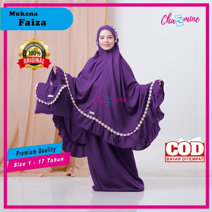Gambar Mukena Anak Tanggung Usia 2-12 Tahun Model Faiza RayonPremium Chazmine - Ungu Terong, XL dari Chazmine ID undefined Tokopedia