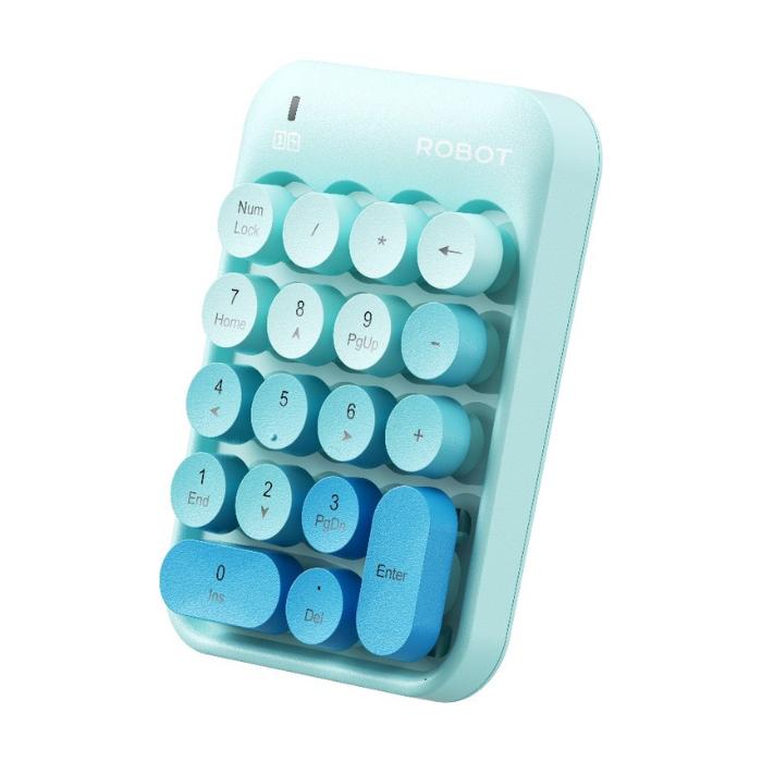 Gambar Original ROBOT Keyboard Numeric RK02 Wireless Tanpa Kabel Koneksi 2.4G Kecil Mini Portable Warna Pastel Garansi 1 Tahun - Blue dari Technobitz undefined Tokopedia
