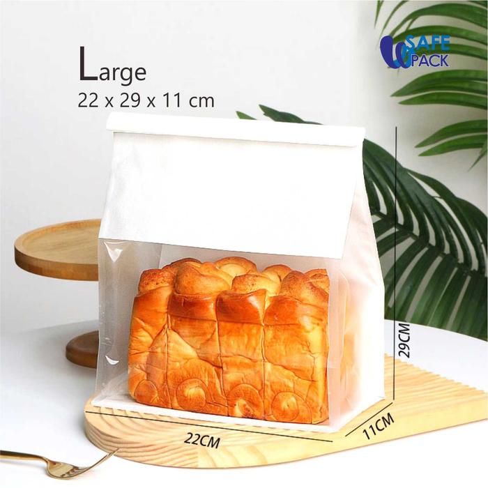 Gambar kemasan kantong roti tawar kraft putih plastik bening ziplock kawat - Besar dari SafePack Jakarta undefined Tokopedia