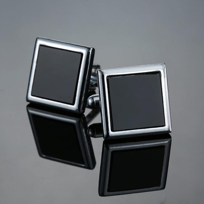 Gambar TOBIAS CUFFLINK - kancing manset kancing lengan kemeja - 06 BLACK SQUARE dari Toko 1973 undefined Tokopedia