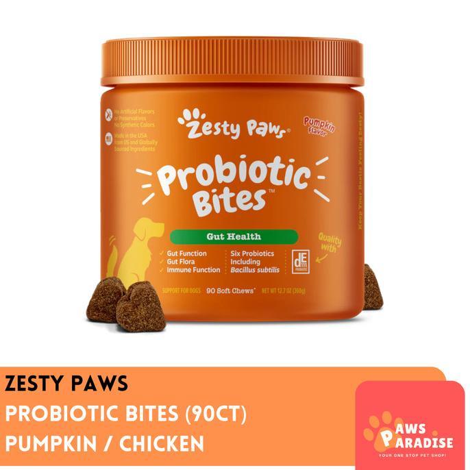 Gambar BARU! ZESTY PAWS Probiotic Bites Vitamin Pencernaan Anjing - 90 Soft Chews, Chicken dari TOKO FORTUNA JAY undefined Tokopedia