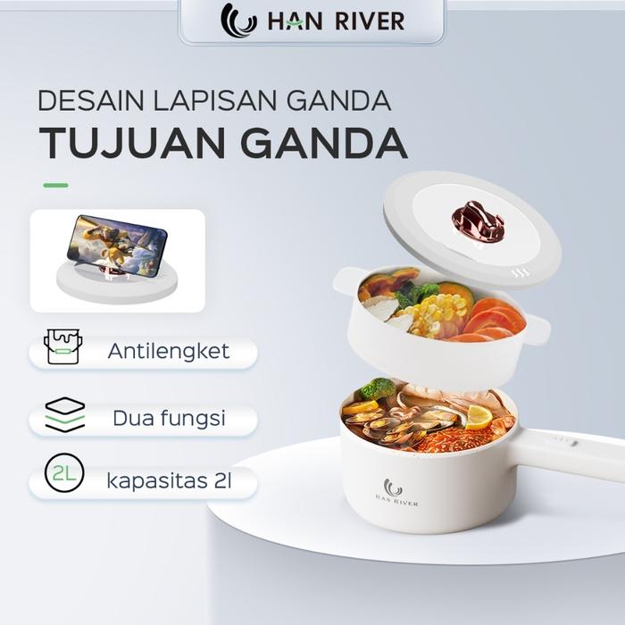 Gambar Han River panci listrik Gagang Panjang serbaguna 2L Panci listrik (HRDZG06) - GAGANG PUTIH dari HEALTH CCARE undefined Tokopedia