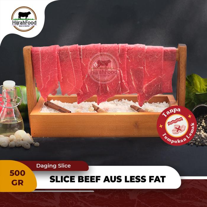 Gambar Hijrahfood Slice Beef AUS Less Fat | Daging Shabu Sapi Rendah Lemak - 500 gram dari Hijrahfood Meatshop undefined Tokopedia