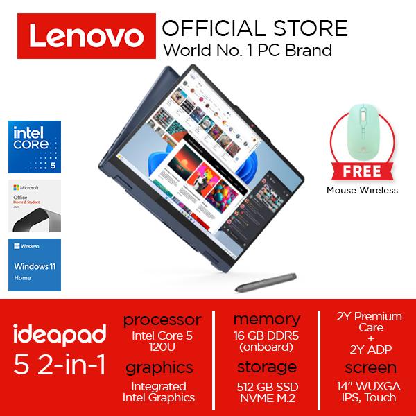 Gambar Lenovo IdeaPad 5 2-in-1 14IRU9 Core 5 120U 16GB 512GB W11 OHS - Cosmic Blue, OLED dari Lenovo Official undefined Tokopedia