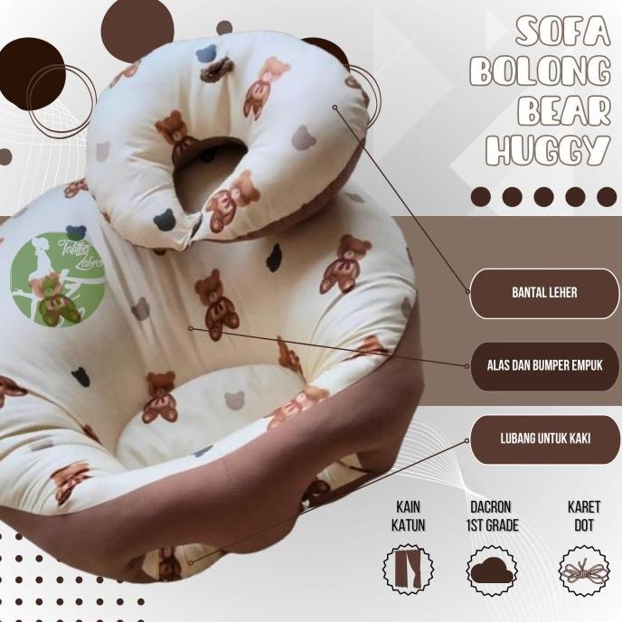 Gambar Sofa bayi bolong kaki plus bantal leher menyusui free tas mika - Bear Huggy dari Official Publising undefined Tokopedia