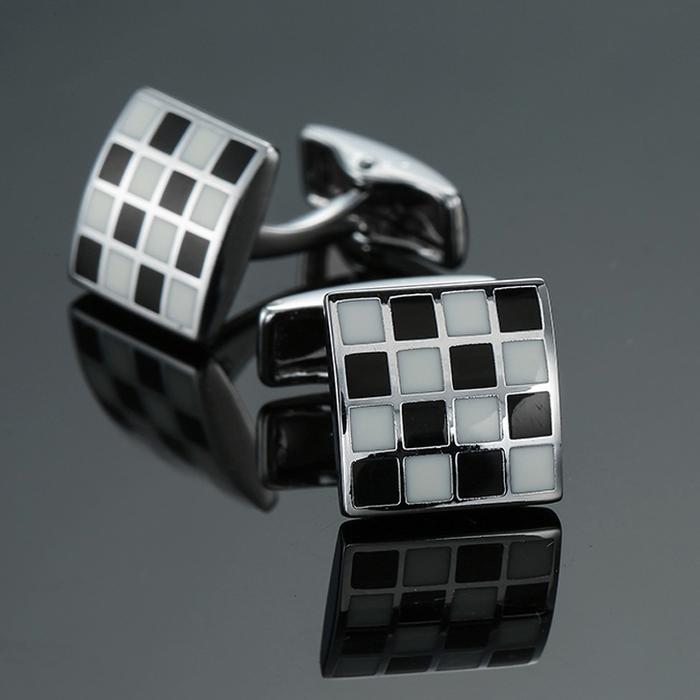 Gambar TOMMY CUFFLINK - kancing manset kancing lengan kemeja - 10 B&W LATTICE dari Toko 1973 undefined Tokopedia