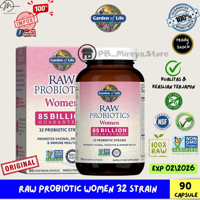 Gambar Garden of Life - RAW Probiotics Women (32 Strain) - 90 Vegetarian Caps - Women dari PB Mireya.Store undefined Tokopedia