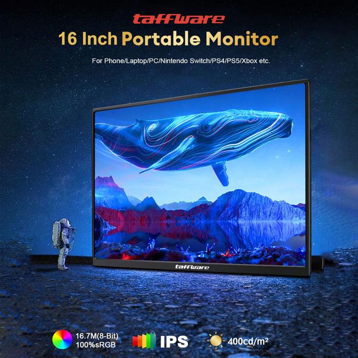 Jual Taffware Portable Monitor HD 16 Inch 1900 x 1200p 2.5k QHD with ...