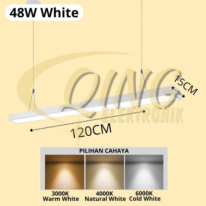 Promo Lampu Gantung Kerja Lampu Kantor LED Lampu Balok 48W Baja - 48W ...