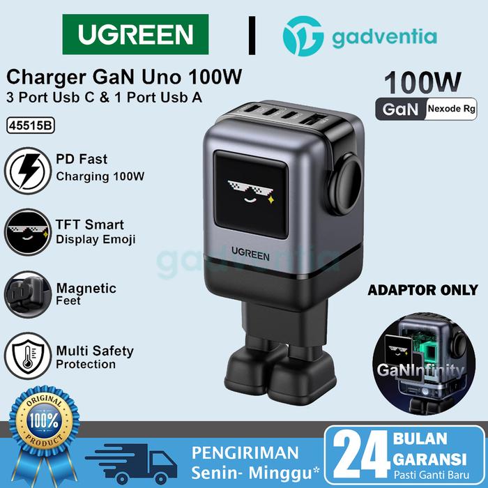 Gambar UGREEN Robot Uno Series Kepala Charger Adaptor GAN Nexode Mini Size PD Fast Charging 65W 100W - GAN ROBOT 100W dari GADVENTIA Kota Administrasi Jakarta Barat Tokopedia