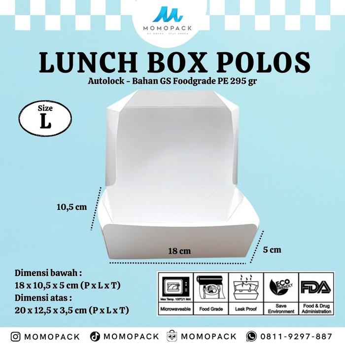Gambar Paper Lunch Box size L / Paper Lunch Box Besar - GS/ Premium dari MomoPack undefined Tokopedia