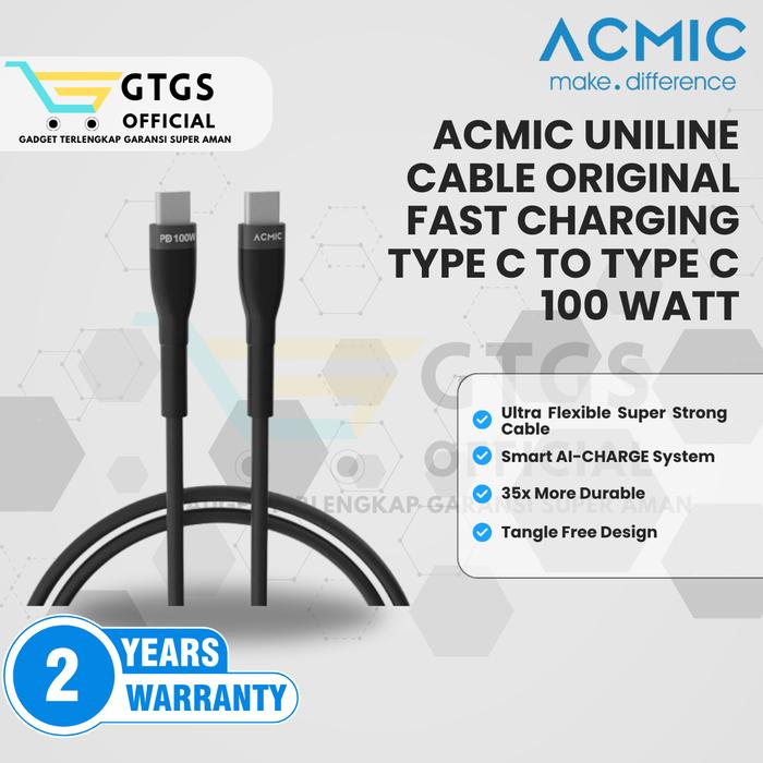 Promo ACMIC Uniline Cable Usb C to Usb C 100W Fast Charging 2M