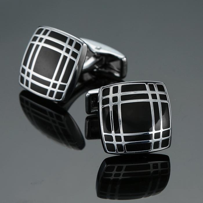 Gambar TOMMY CUFFLINK - kancing manset kancing lengan kemeja - 12 SLVRBLK GRID dari Toko 1973 undefined Tokopedia