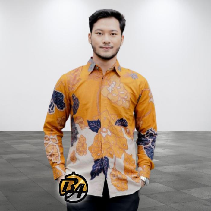 Gambar KEMEJA BATIK PRIA WARNA KUNING LEMON SIZE M L XL XXL LENGAN PANJANG - mawar kuning, L dari Bolloartha collection undefined 5 Tokopedia