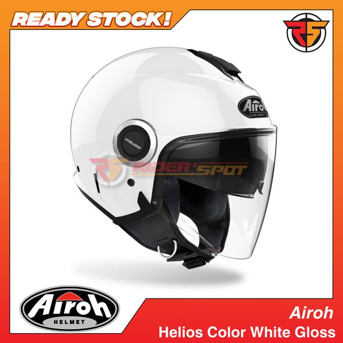 Jual Helm Airoh Helios Color White Gloss Half Face Daily Helmet