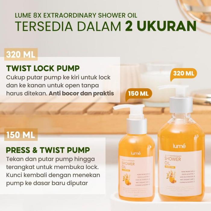 Gambar SH LUME Sabun Mandi 8x Extraordinary Shower Oil Body Wash Non sulfat SLS Lumecolors SH - 320mL dari sehat-bersama undefined Tokopedia