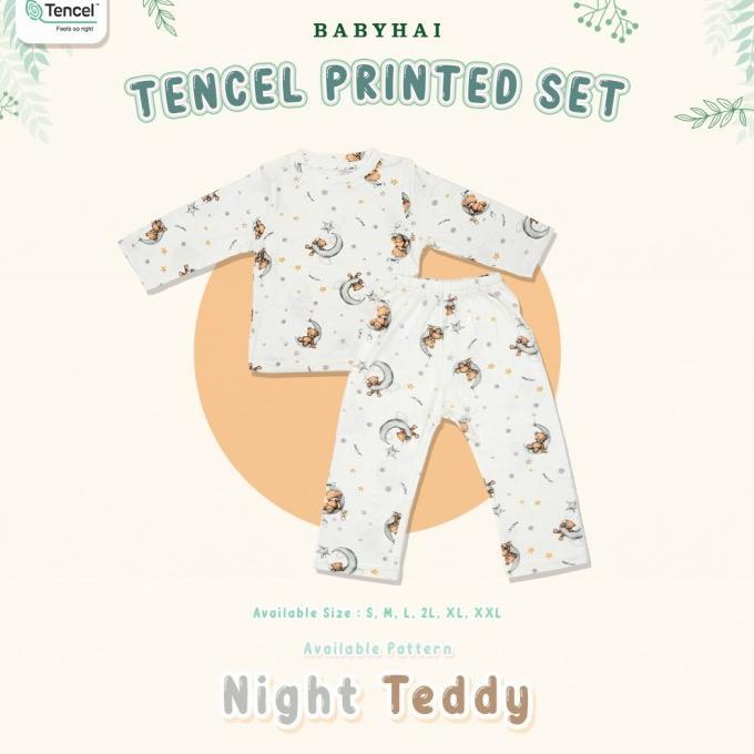 Gambar BABY HAI Baju Tidur Bayi Anak Tencel Set Panjang - Night Teddy, S dari maesarahmi undefined Tokopedia