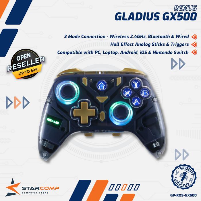 Gambar Rexus GX500 Gladius Multiplatform Gamepad Wireless Bluetooth - Navy dari Starcomp Semarang undefined Tokopedia