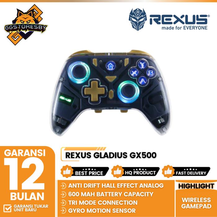 Gambar REXUS GLADIUS GX500 BLUETOOTH WIRELESS Gamepad - NAVY dari GGSTORESBY undefined Tokopedia