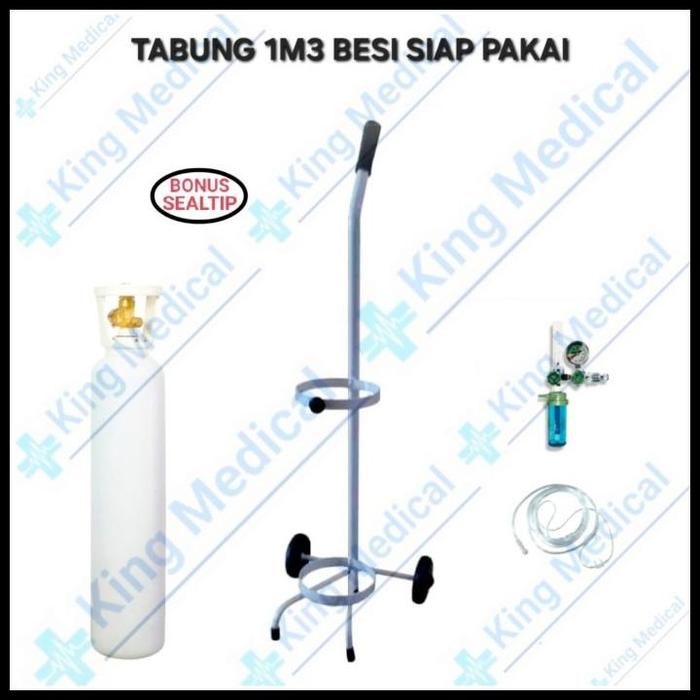 Gambar Terlaris Oksigen 1M3 Lengkap Tabung Oxigen , Trolly , Regulator , Nasal Good Quality - KOMPLIT dari Durta Delima undefined Tokopedia