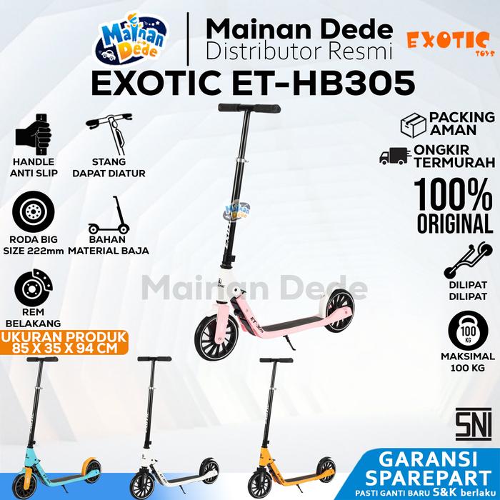 Gambar Scooter Anak EXOTIC SCOOTER BAJA ET-HB305 roda besar 200MM ET HB305 BEBAN 100KG - pink, DUS BAWAAN dari Mainan Anak Dede undefined Tokopedia