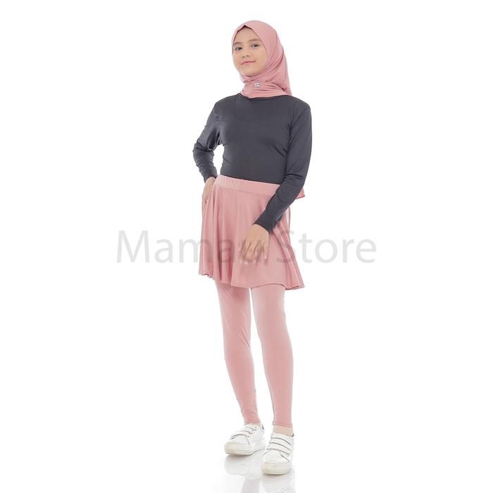 Gambar Baju Olahraga Anak Perempuan Setelan Legging Rok Manset Bergo Muslim Sporty Berenang - Dusty, M dari Mamau ID undefined Tokopedia
