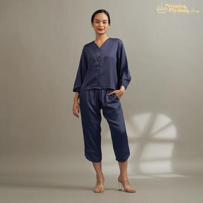 Gambar Stock Ready Lux Nyonya Piyama Tencel Moon Set - Neoma Terlaris - S/M dari Payamas_id undefined Tokopedia