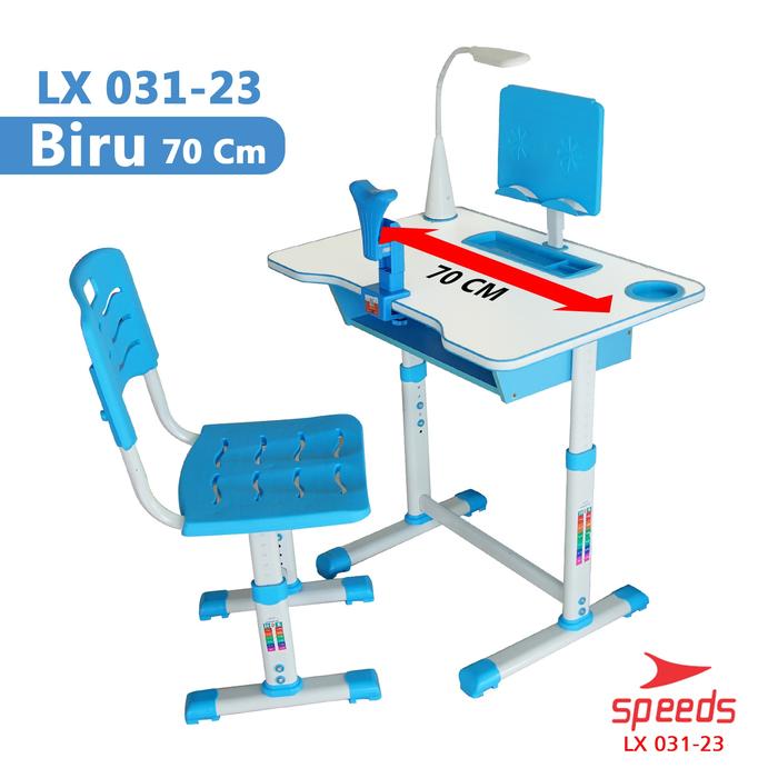 Gambar SPEEDS Set Meja Belajar Anak Meja Tulis Anak Meja Kursi Belajar 031-25 - 23 BIRU dari Speedshome undefined Tokopedia